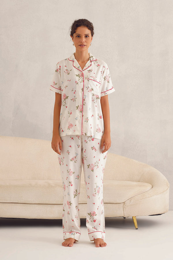 Pink Floral Pyjama Set