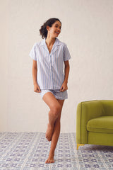 Rosine Stripe Shorts Set